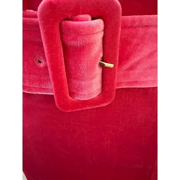 Blu Pepper Velour Belted Bodycon‎ Mini Dress Hot Pink Size L - Picture 14 of 14
